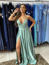 vestido alcinha com decote fenda liso VESTIDO DE FESTA PETRA FINA